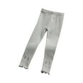 thumbnail image 2 of uublik Leggings for Girls Solid Colour Soft Side Embroidery Cute Cropped Trousers, 2 of 3