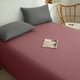 thumbnail image 4 of Sábana de algodón lavado, color liso, tamaño individual 250 x 230 cm, suave, transpirable y de fácil cuidado, para dormir cómodamente en dormitorio o cama de invitados. Aestivo | I | AESTIVO, 4 of 6