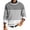 Gray, variant on Wutalume Men's Round Neck Ribbed Knit Pullover, Long Sleeve Striped Print Sweater, Comfortable Stretch Top for Casual Layering and Everyday Wear,Black L