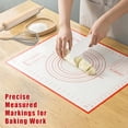 thumbnail image 5 of Syenll Silicone Baking Mat, Non Stick Pastry Rolling Mat for Cookies, Bread and Baking Supplies, 23.6 x 15.7 inch, Red, 5 of 8