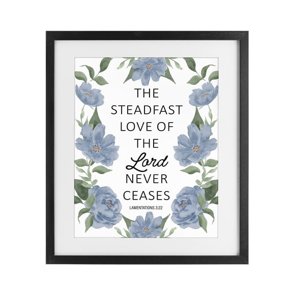 Stupell Industries Farmhouse Steadfast Love Of The Lord Black Framed Print Under Glass, 13 x 16, by Lucille Price