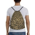 thumbnail image 2 of Kdxio Leopard Print Print Drawstring Backpack Bag,Waterproof Draw String Back Sack, Gym Drawstring Bags Swim Bag For Unisex, 2 of 9