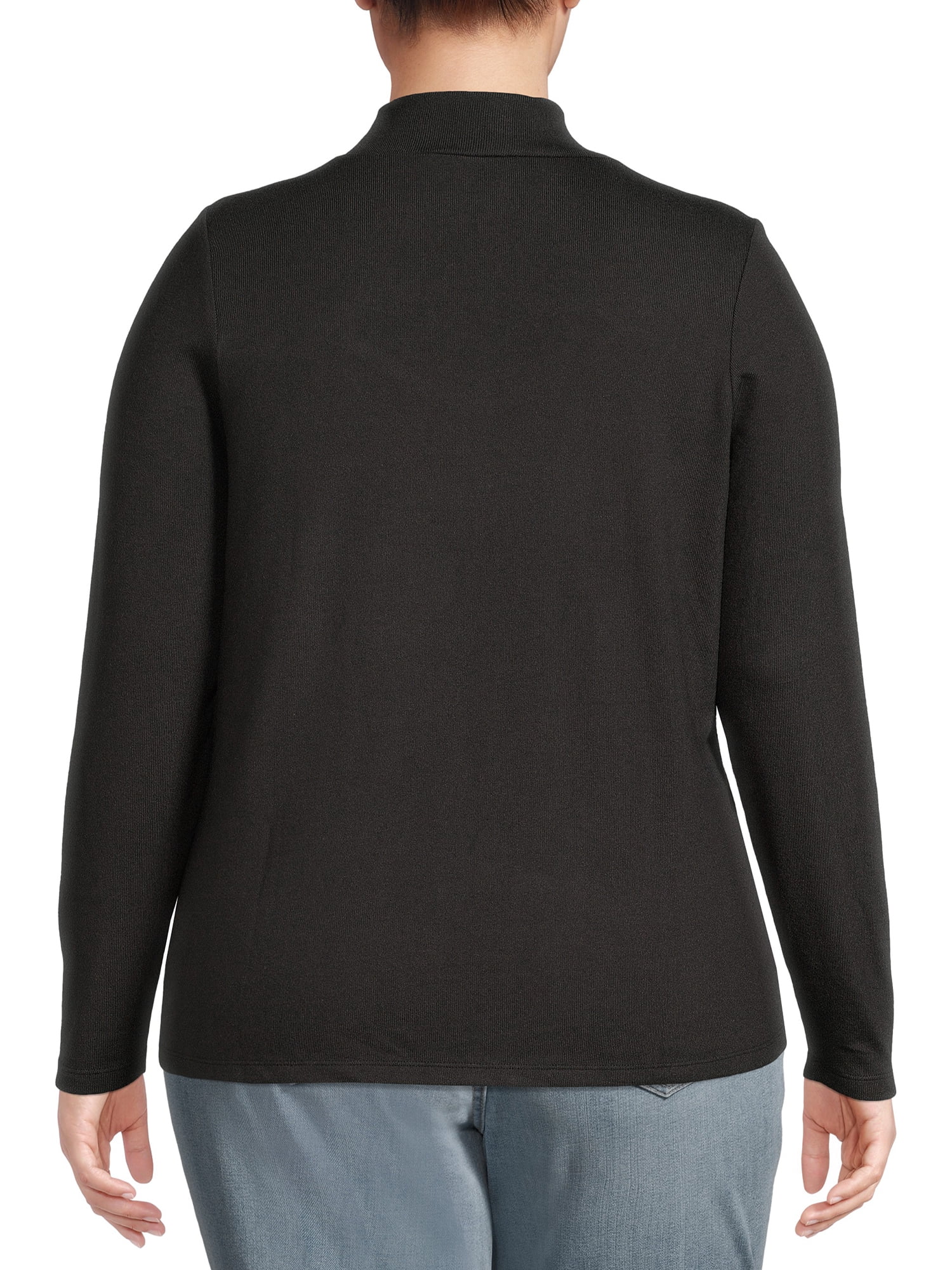 Como Blu Women's Plus Mock Neck Cutout Top