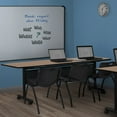 thumbnail image 2 of Romig Axis-Pro 84 x 24 in. Flip-Top Privacy Nesting Table- Noble Oak, 2 M Stack Chairs- Black, 2 of 6