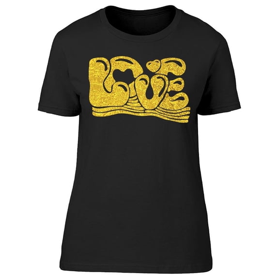 Love Gold Calligraphy Word Tee Women's -Image by Shutterstock