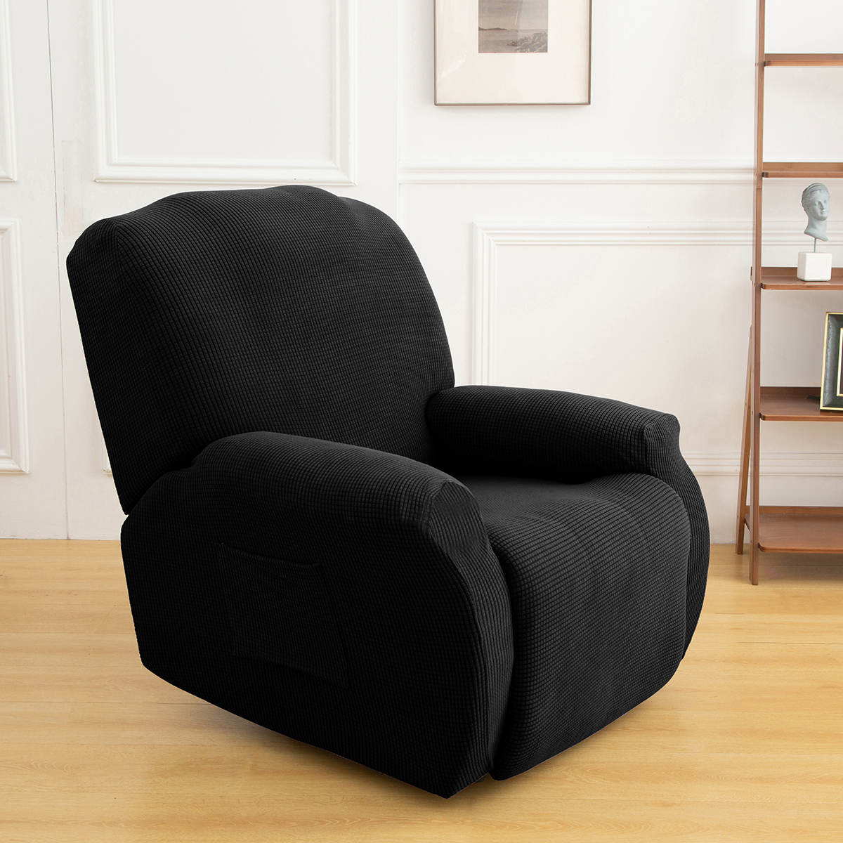 Lapalife Recliner Covers Stretch Recliner Chair Covers 4 Pieces with Pocket, Reclining Chair