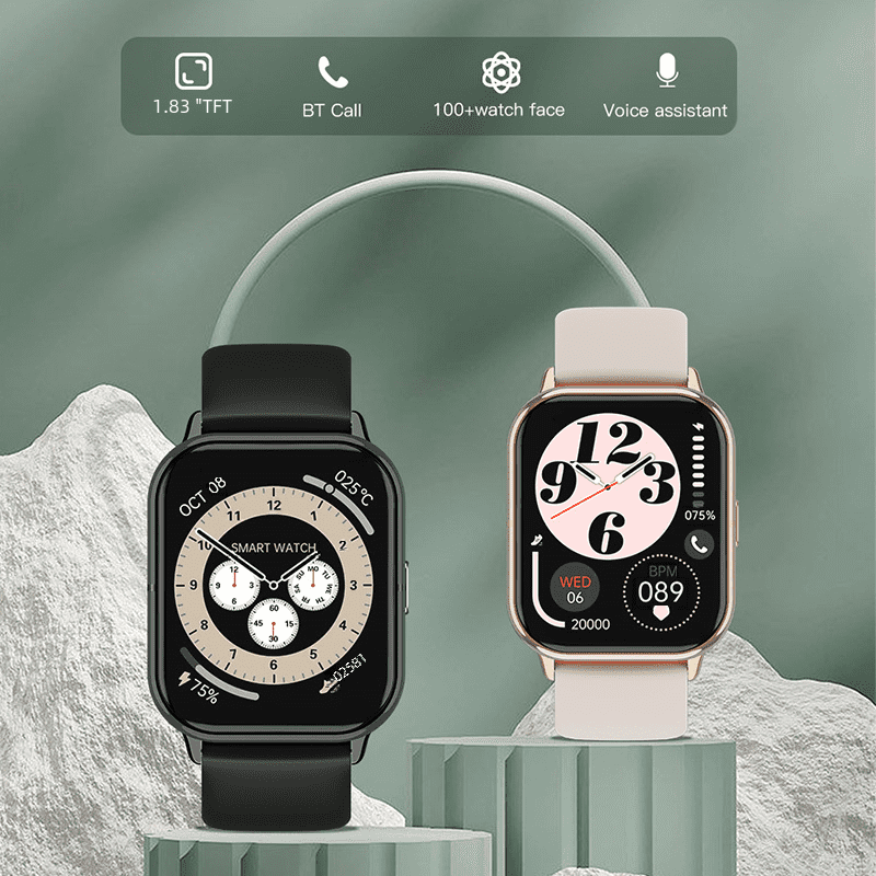 Amazon Explosive T19F Bluetooth Call Watch Heart Rate Sleep Multi Sport Music IP68 Waterproof Smart Watch Walmart