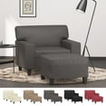 thumbnail image 2 of vidaXL Sofa Chair Accent Single Sofa Armchair with Footstool Faux Leather, 2 of 9