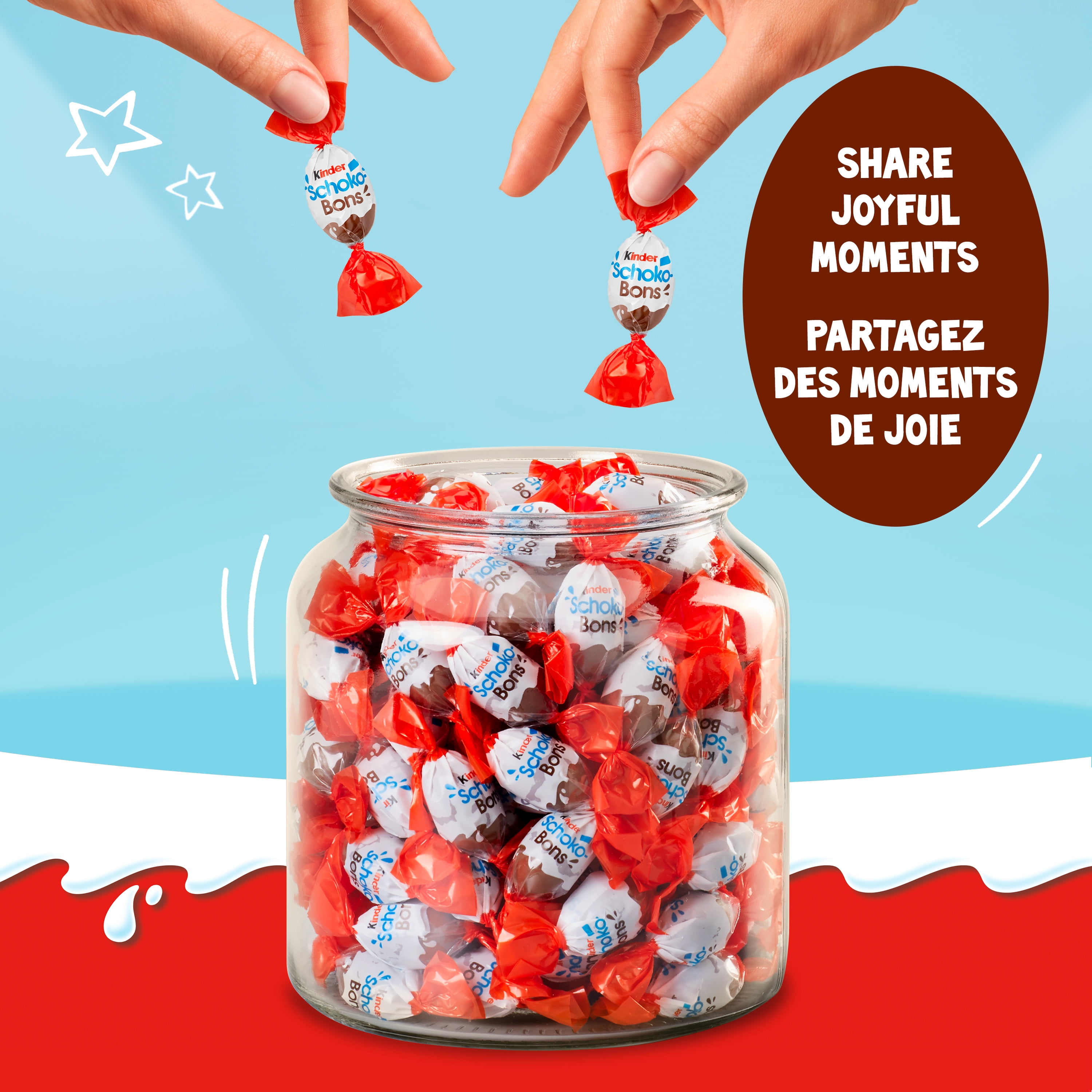 Kinder Schokobons, Fine Milk Chocolate Pieces with a Milky and Hazelnut Filling, Easter Treats for Kids