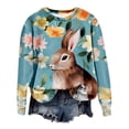 thumbnail image 6 of TAIAOJING Womens Fashion Easter Print O Neck Sweatshirt Round Neck Fit Pullover Tops Long Sleeve Workout Shirts Loose Blouse, 6 of 7