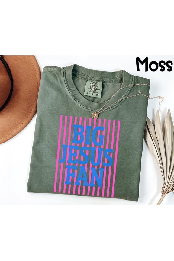 Big Jesus Fan Shirt Christian Apparel Tee Faith Based Gift Trendy Religious TShirt Aesthet