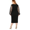 thumbnail image 4 of Vestido Extra Plus Elegante Casual Fiesta Transparencia Flor-Negro-L DaraBaby Shein Vest036, 4 of 6