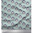 thumbnail image 1 of Soimoi Japan Crepe Satin Fabric Circle & French Bull Dog Printed Craft Fabric by The Yard 42 Inch Wide, 1 of 1