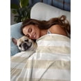 thumbnail image 3 of Beige Stripe Twim Size Flat Sheet, Wrinkleproof & Fadeproof Cooling Flat Bed Sheet Only, Vintage Country Geometric Linen Texture Breathable Soft Bedding Top Sheets 66 x 96 Inches, 3 of 8