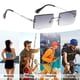 thumbnail image 5 of Las gafas de sol cuadradas sin marco del borde cortado forman las gafas de sol de la tendencia, hechas de PC, plástico, metal, 5 of 5