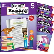 180 Days of Fifth Grade Practice, 5th Grade Workbook Set for Kids Ages 9-11, Includes 5 Fifth Grade Workbooks to Practice Math, Reading 2nd Edition, and Problem Solving Skills (180 Days of Practice)