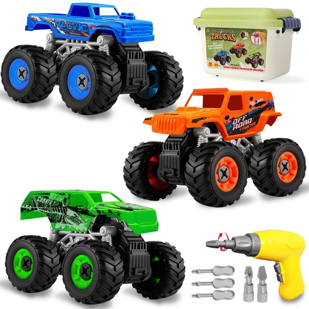 Monster truck desmontable Bugrtarey para niños de 3 a 8 años con taladro