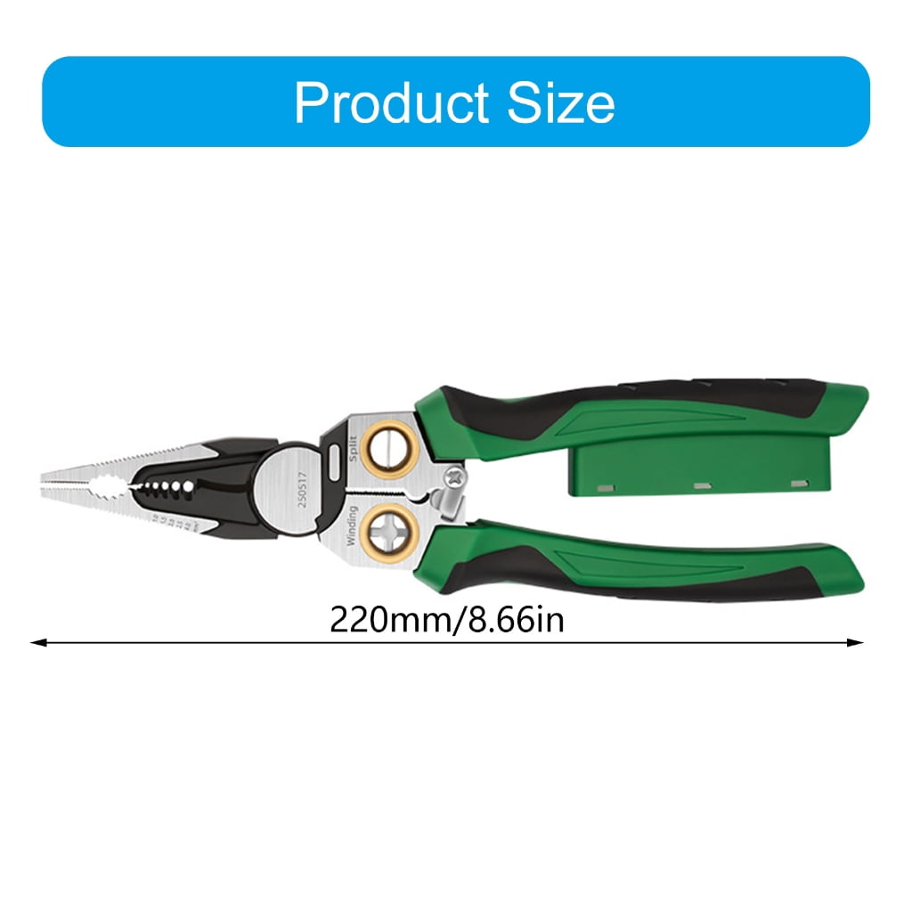 BQBQERT Professional Ergonomic Voltages Testing Wire Stripper for Electrical Cable Cutting Stripping Home Industrial Use