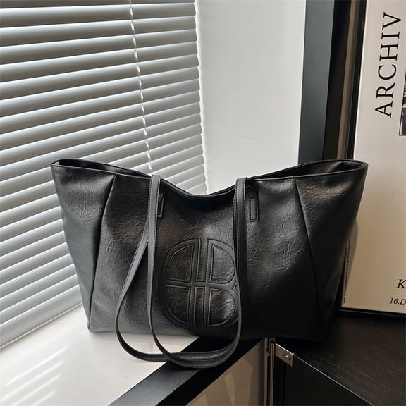 Large-capacity solid color new casual soft-surface fashion shoulder tote bag