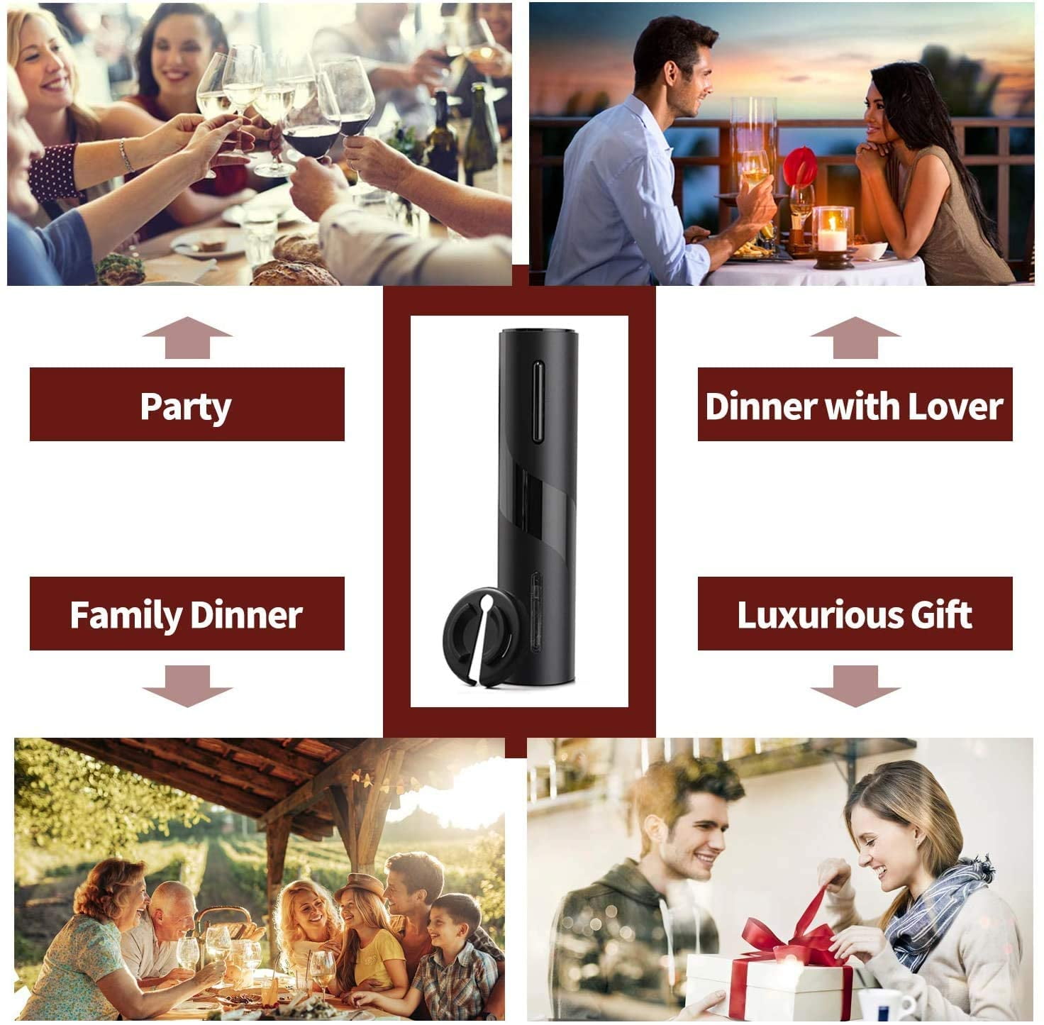 Electric Wine Opener Set, Tomeem Wine Gift Set with Rechargeable