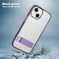 thumbnail image 2 of For Apple iPhone 15 Plus 6.7 inch Transparent Crystal Building Kickstand Shockproof Protective Hybrid Case Cover Purple, 2 of 4
