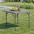 thumbnail image 3 of VECELO Plastic Folding Table with Mesh Bag, Indoor Outdoor Heavy Duty Portable for Picnic, Parties, Camping, Events, Grey, 3 of 10