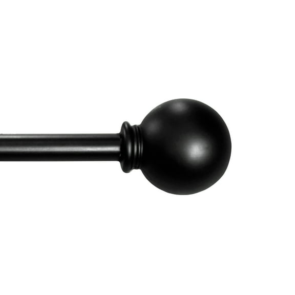 Mainstays 1/2" Black Ball Adjustable Single Curtain Rod, 28-48"