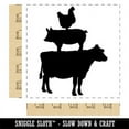 thumbnail image 2 of Chicken Pig Cow Stacked Square Rubber Stamp Stamping Scrapbooking Crafting - Large 2.75in, 2 of 7
