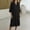 Black, variant on Womens Dress Solid Color Loose fit Button Down 3/4 Sleeve Long Maxi Dress Cotton Linen Caftan with Pockets Black