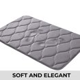 thumbnail image 3 of Conception Ovale en Relief Mousse à Mémoire de Forme Couleur Unie Tapis de Salle de Bain Doux Support PVC Antidérapant, 3 of 6