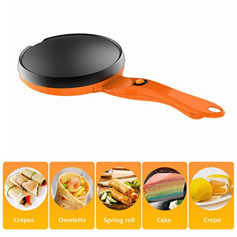 Portable Electric Crepe Maker, 110V Non-Stick Coating Crepe Pan, Auto  Temperature Control for Crepes, Pancakes, Bacon, Tortilla