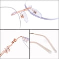 thumbnail image 7 of 2 Pairs of Cat Eye Frameless Diamond Blue Light Blocking Reading Glasses 4.00 for Women Rimless Gold Presbyopic Glasses Metal Lightweight Readers +4.0, 7 of 7