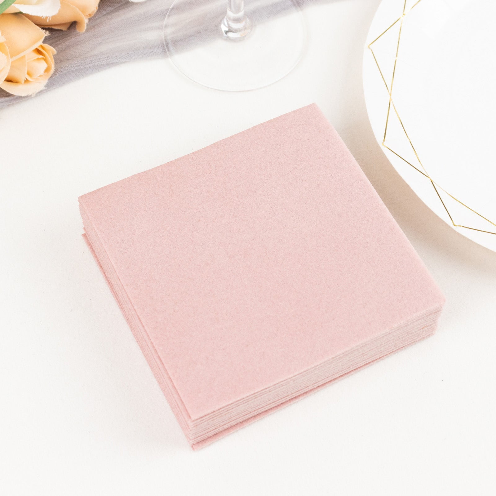 Efavormart 20 Pack | Dusty Rose Soft Linen-Feel Airlaid Paper Beverage ...