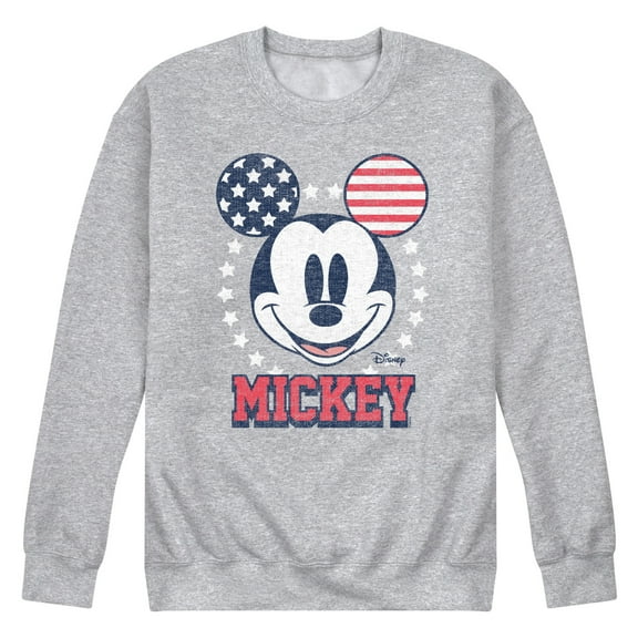 Disney - Americana - Mickey Usa Ears - Men's Crew Neck Fleece Pullover