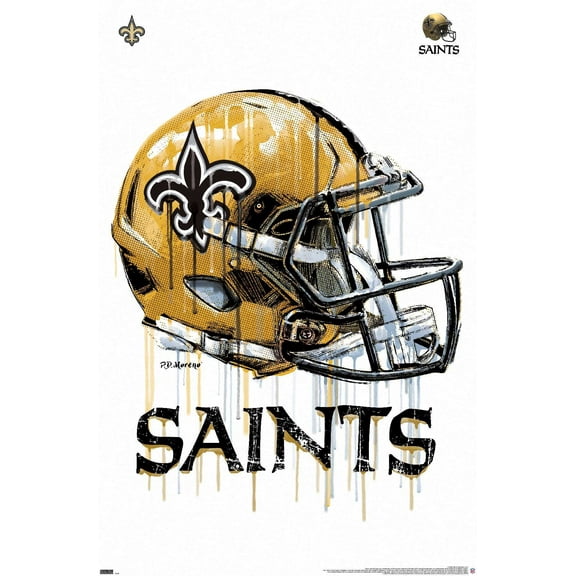 NFL New Orleans Saints - Drip Helmet 20 Wall Poster, 14.725" x 22.375"