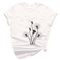thumbnail image 2 of ICHUANYI Clearance New Women's T-Shirt Short Sleeves Fashion Big Floral Flower Lady T-shirts(White, L) ICHUANYI WER2023080912844, 2 of 5