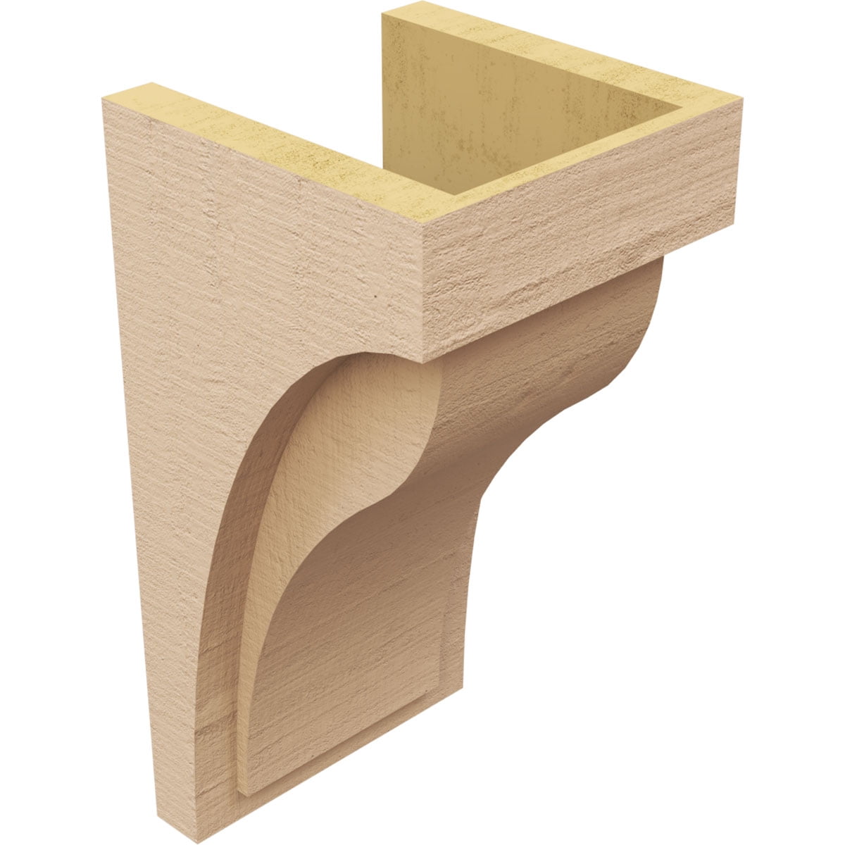 7"W x 7"D x 14"H Wide Helena Rough Cedar Woodgrain TimberThane Corbel, Primed Tan