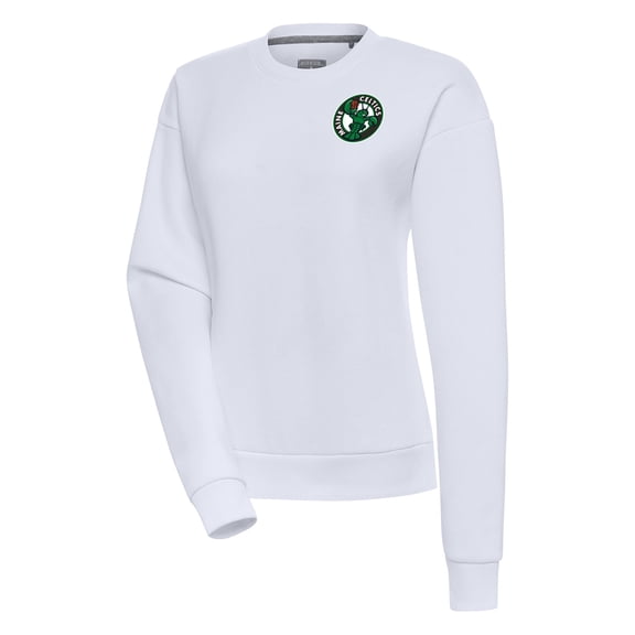 Women's Antigua White Maine Celtics Victory Pullover Sweatshirt