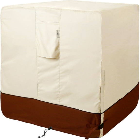 Westblue Air Conditioner Cover for Outside Units-Heavy Duty 600D AC Cover for Outside Unit Waterproof & Resistant AC Unit Covers Outdoor Central Square (Honey & Mocha, 32x32x30 inches)