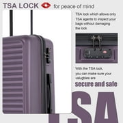 Travelhouse 3 Piece Hardside Luggage Set Hardshell Lightweight Suitcase with TSA Lock Spinner Wheels 20in24in28in.(Purple)