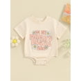 thumbnail image 3 of Musuos Baby Girl Summer Jumpsuit 3M 6M 12M 18M LetterFlower Print Round Neck Short Sleeve Romper Infan Casual Clothes, 3 of 9