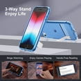 thumbnail image 4 of JETech Kickstand Case for iPhone SE 3/2 (2022/2020 Edition), iPhone 8/7, 4.7-Inch, Support Wireless Charging, Slim Shockproof Bumper Phone Cover, 3-Way Metal Stand (Blue), 4 of 7