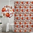 thumbnail image 5 of Fall Orange Pumpkin Shower Curtain, Waterproof Shower Curtains for Bathroom, Thanksgiving Maple Autumn Pine Cone Washable Fabric Bathtub Curtain Set Bath Decor with 12 Hooks Stall 36"x72", 5 of 8