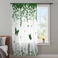 thumbnail image 4 of Green Spring Botanical Sheer Curtains 54 Inches Long, Weeping Eucalyptus Butterfly Light Filering Curtains, Breathable Simi Curtain Privacy Drapes for Kitchen Bathroom Small Window Treatment, 4 of 9