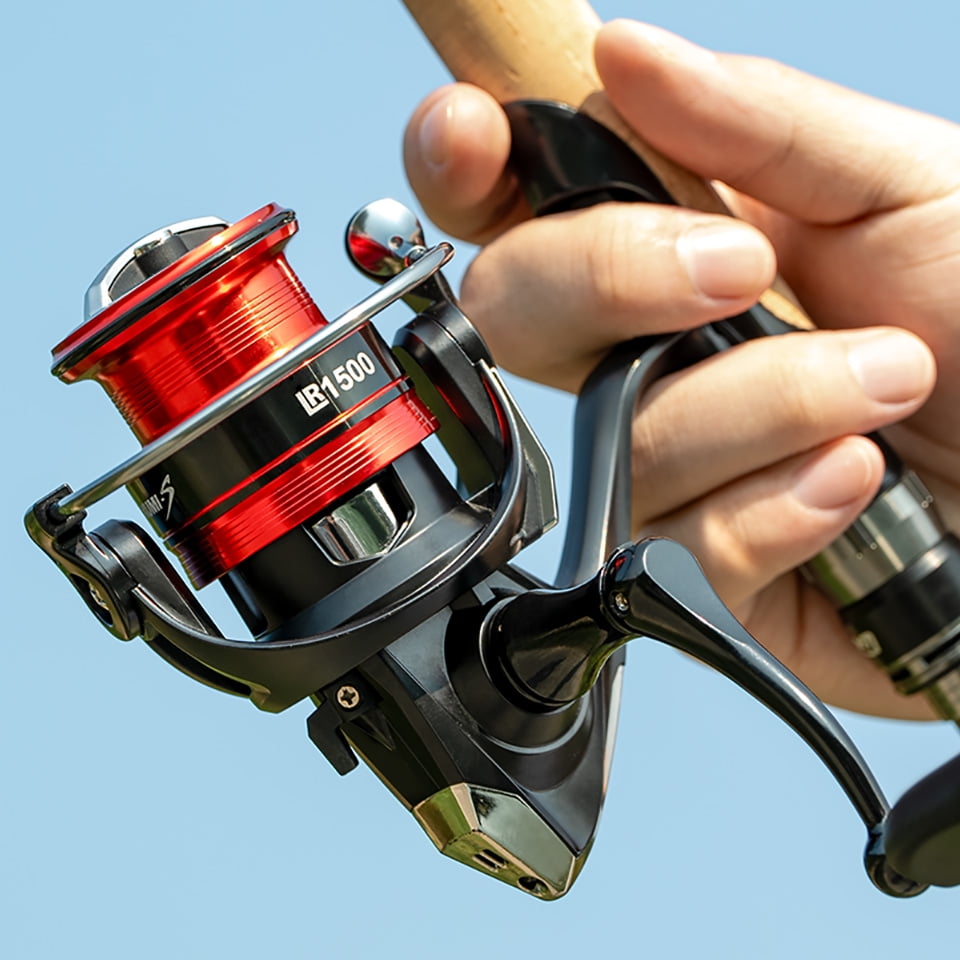 LINNHUE Fishing Reel LR1500 2500 1000-4000 Spinning Reel Deep Shallow Spool Metal Double Grip  Lure Reel Fishing Accessory