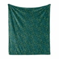 thumbnail image 1 of Botanical Soft Flannel Fleece Throw Blanket, Pine Leaves Botanical Style Nature Tones Outdoor Forest Illustration, Cozy Plush for Indoor and Outdoor Use, 60" x 80", Dark Teal and Green, by Ambesonne, 1 of 5