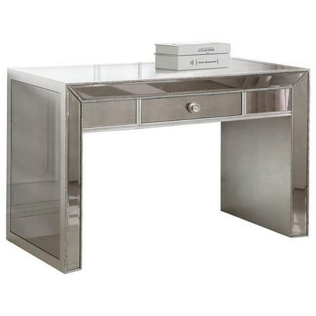 UPC: 0817877025100 | Best Master Furniture T1803 Writing Desk Jameson Silver Mirrored Writing Desk
