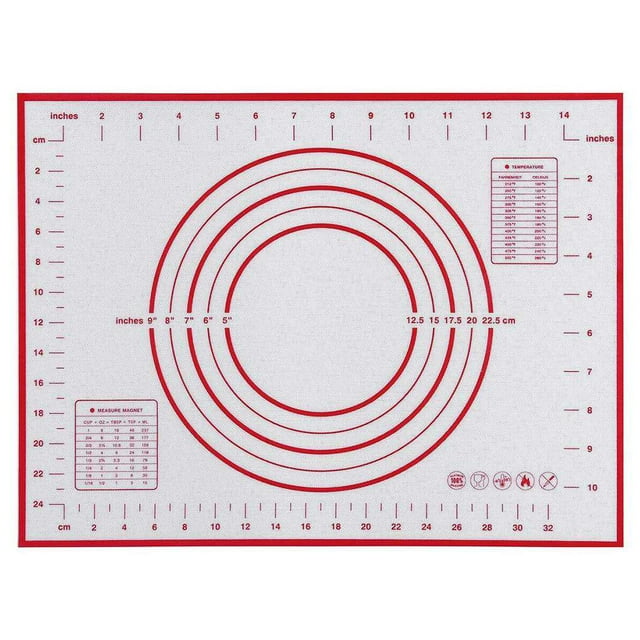 Tapis de Pétrissage en Silicone Antiadhésif pour Pizza, Rouleau de Pâte Portable, Outil de Cuisson, Accessoires de Cuisine Rouge 40x30cm