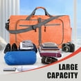 thumbnail image 2 of 65L Travel Duffle Bag for Men, Large Foldable Duffel Bag for Travel with Shoe Compartment, 24" Overnight Weekender Bag Gym Bags for Men Women Waterproof & Tear Resistant (Orange), 2 of 8