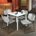 thumbnail image 2 of Regency Kahlo 30 in. Square Breakroom Table- White Top, Chrome Base & 4 Zeng Stack Chairs- Grey, 2 of 8